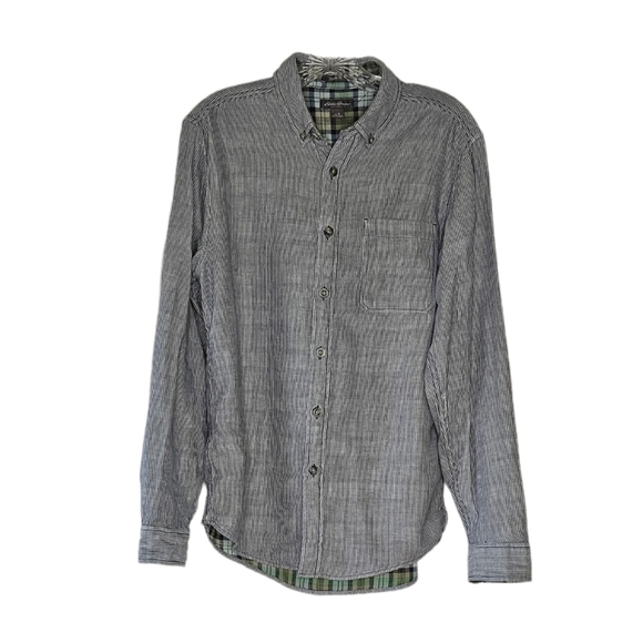 Eddie Bauer Other - Eddie Bauer men's striped button front long sleeve lined shirt size small
